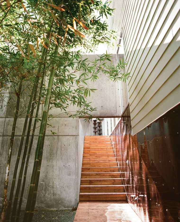 bamboo deco garden stairs wood