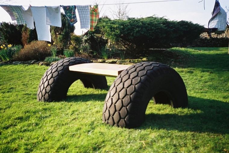 garden furniture cheap diy idea bench garden tires wood