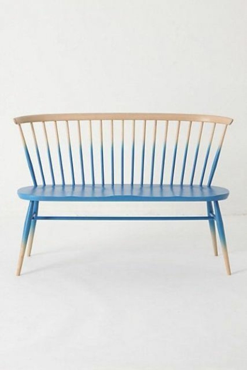 original bench painted blue white gradient