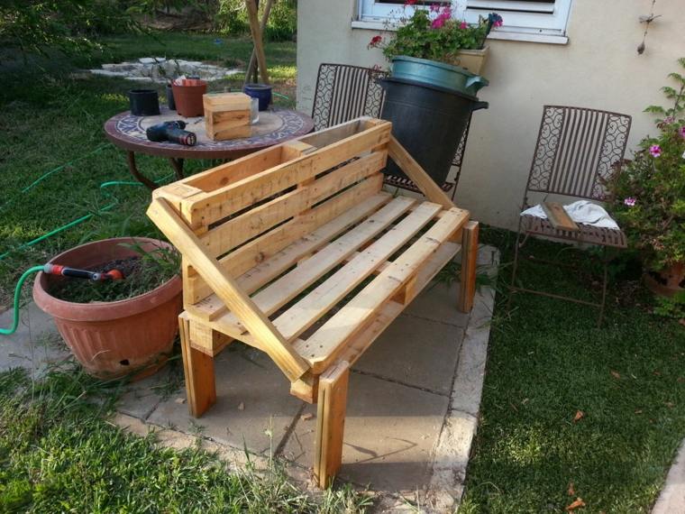 wooden pallets bench garden cheap idea