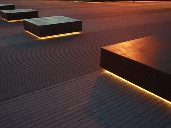 futuristic benches patio