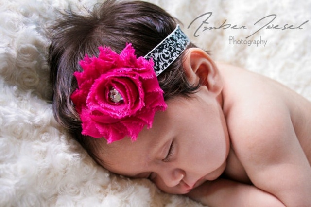 cute pink baby girl headband