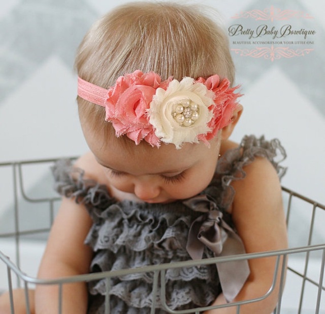 two-tone headband baby girl