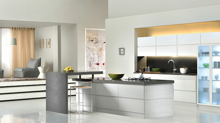 gray design kitchen bar