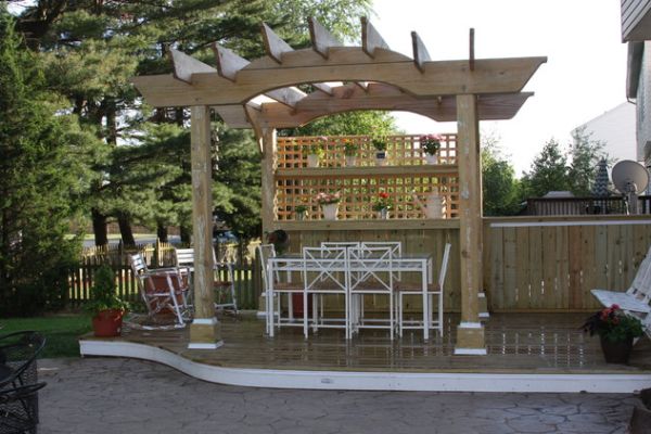 outdoor bar pergola wood design