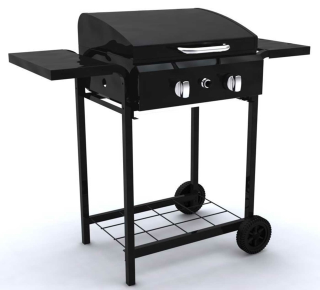 modern black outdoor barbecue