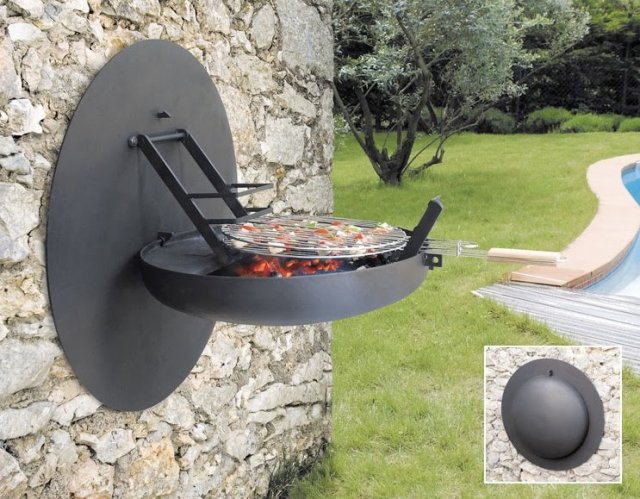 fixed barbecue metal wall-mount