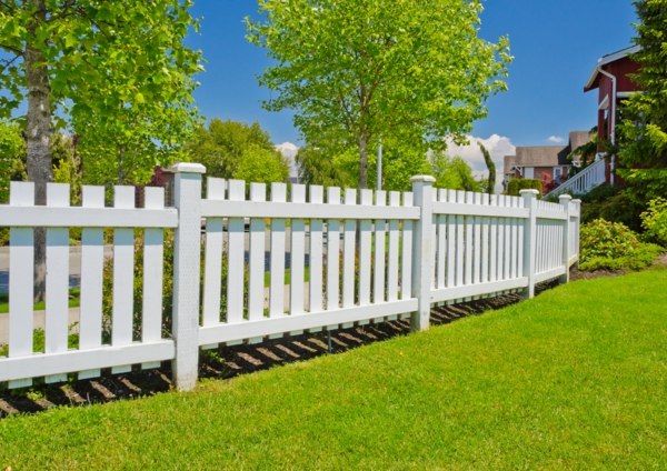 white wood fence