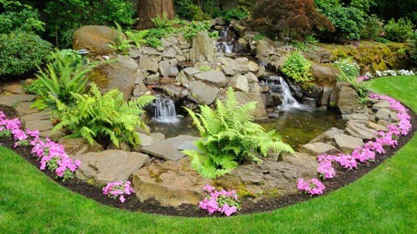 water basin flowers design