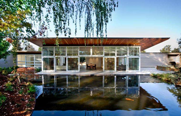 contemporary garden pond home deco exterior