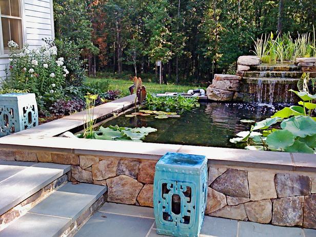 garden pond cut stone