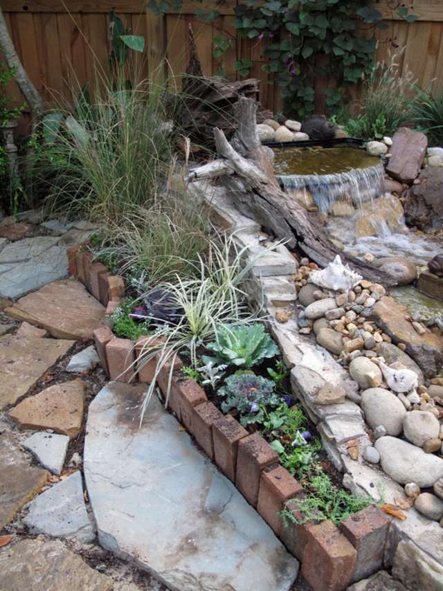 pool d'eau jardin pierre