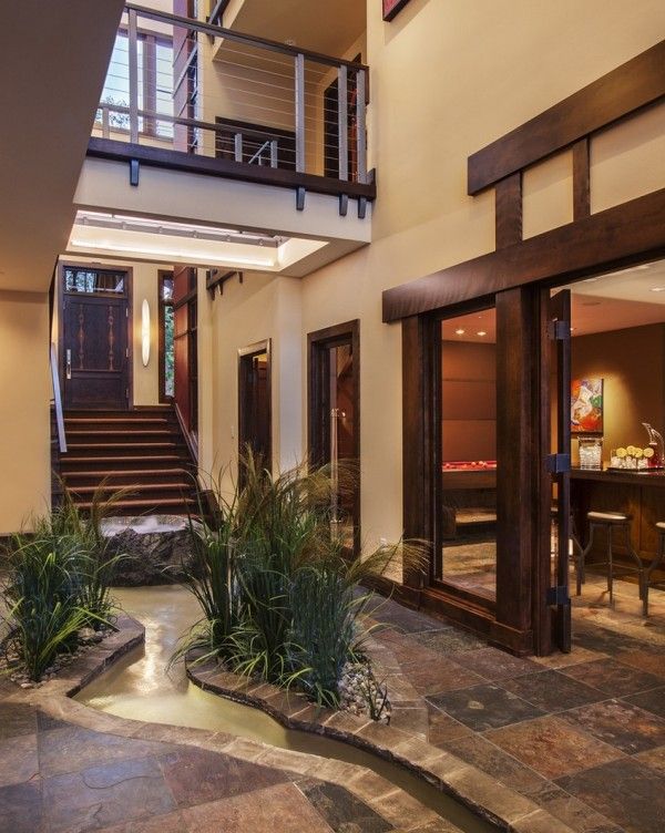 indoor pool house entrance design stream