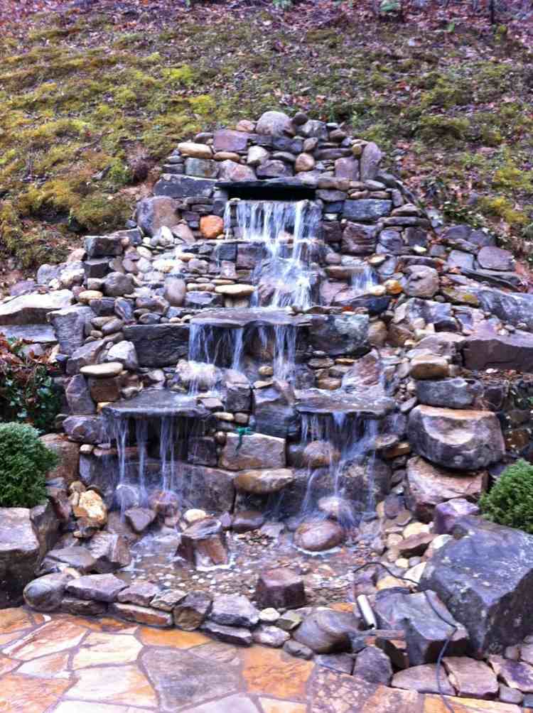 kolam taman kecil air terjun