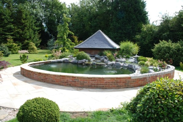 round basin koi bricks garden