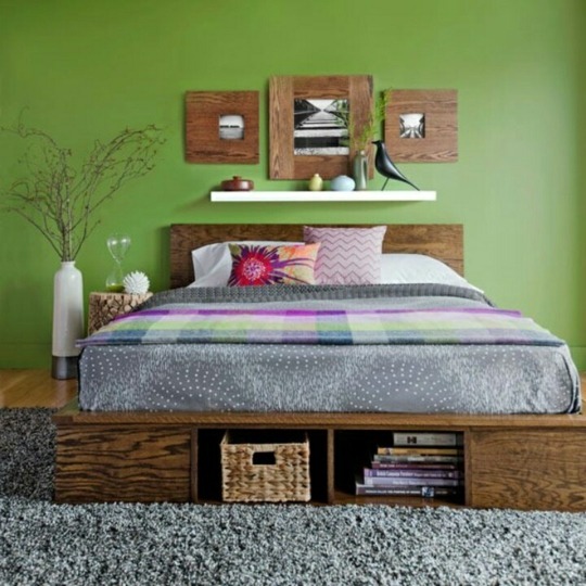 Bed with storage rand bedroom wooden platform