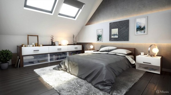 beautiful room with skylight simple design