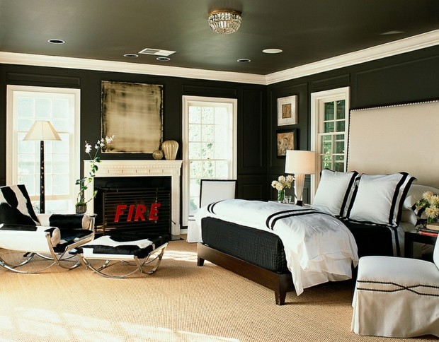 beautiful room punctuated black accents ceiling