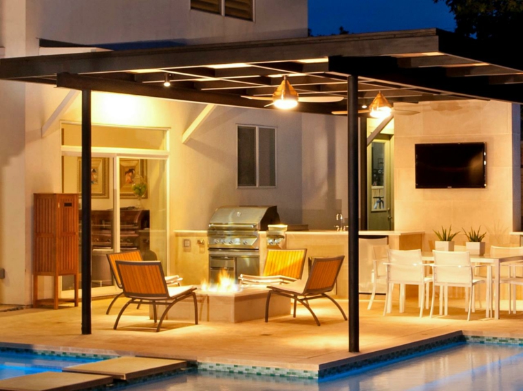 outdoor kitchen beautiful modern terraces