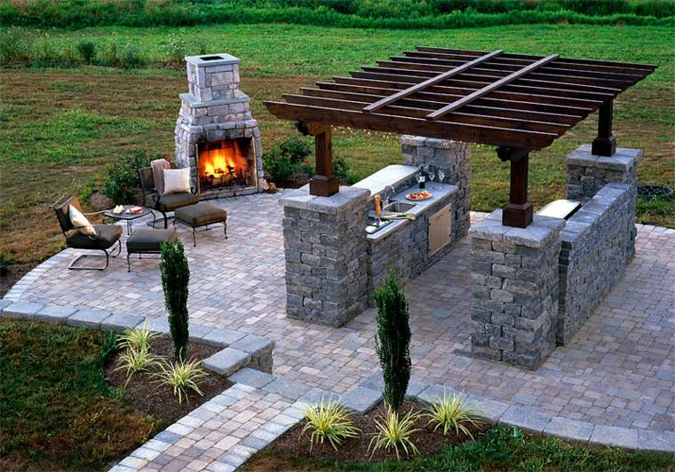 beautiful kitchens outdoor deco stone pergolas