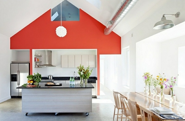 beautiful ultra modern kitchen red accent trend