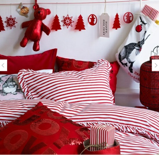 beautiful christmas decor red and white stripes