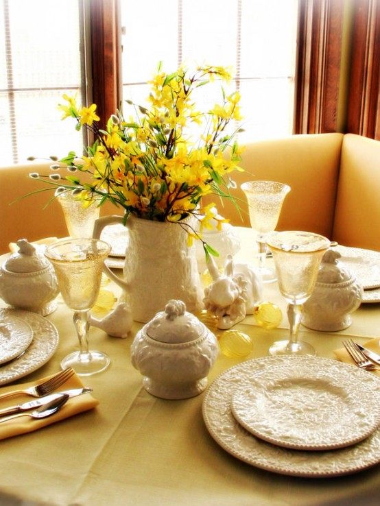 beautiful yellow flowers table decoration