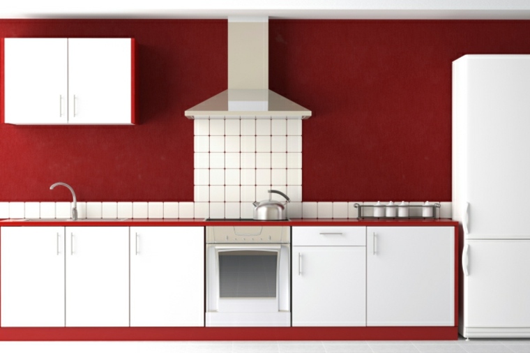 images of red kitchens