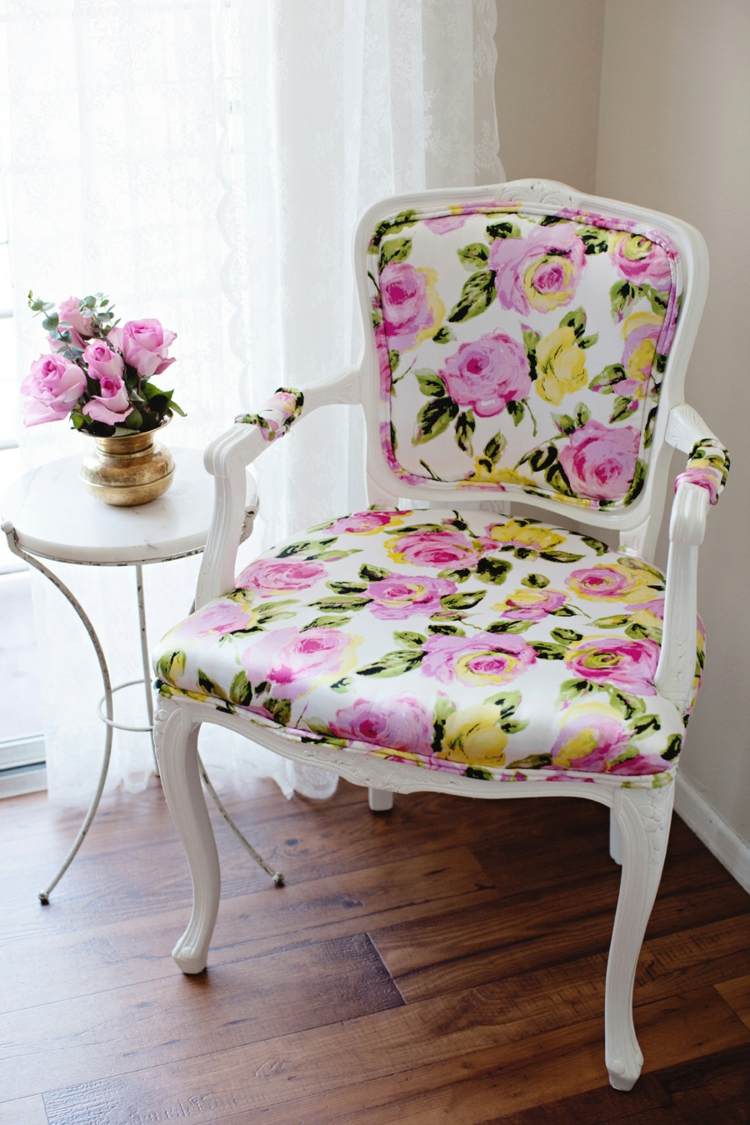 bergere armchair floral motifs