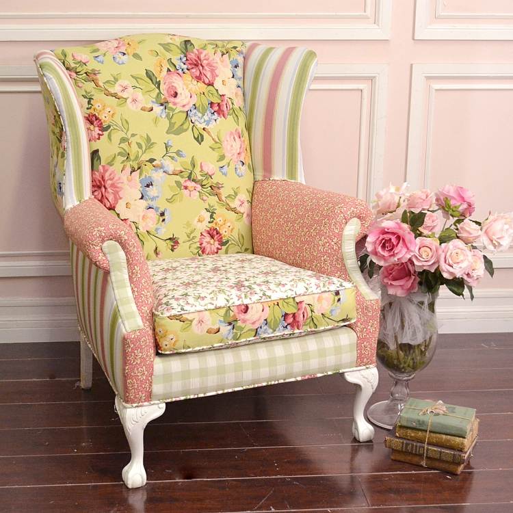 bergere armchair shabby chic style