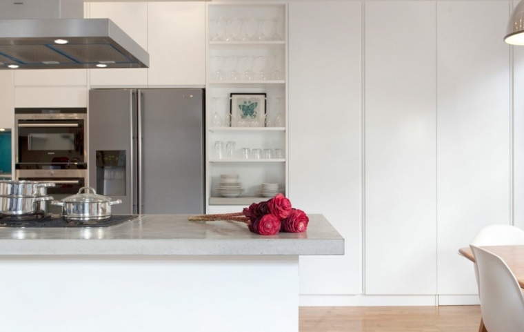 kitchens concrete waxed worktop modern design