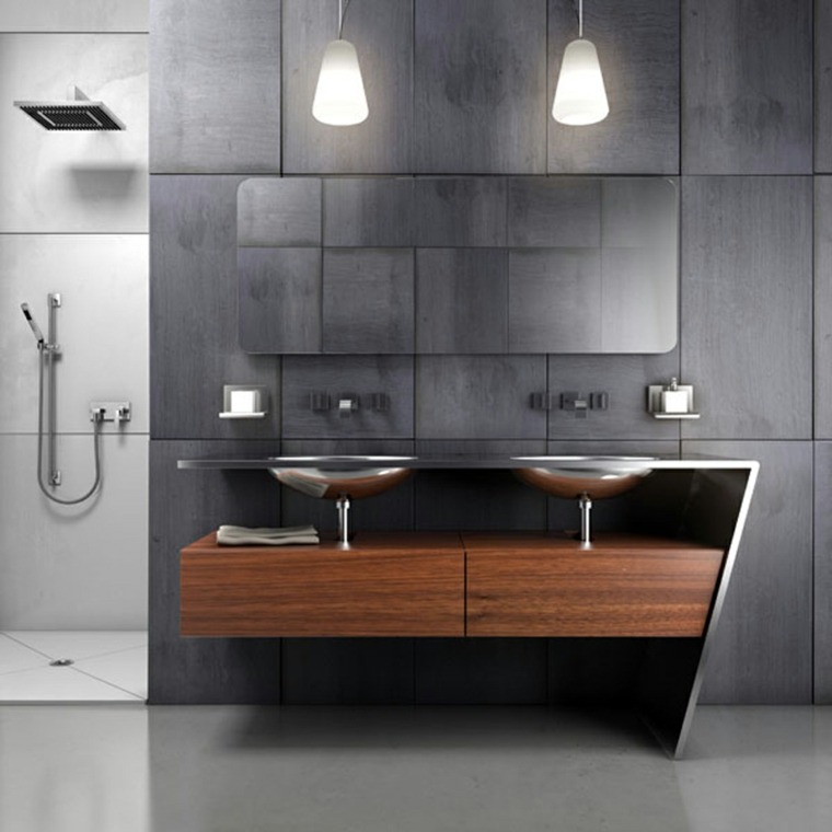 bathroom polished concrete idea design design fixture suspension modern furniture wood