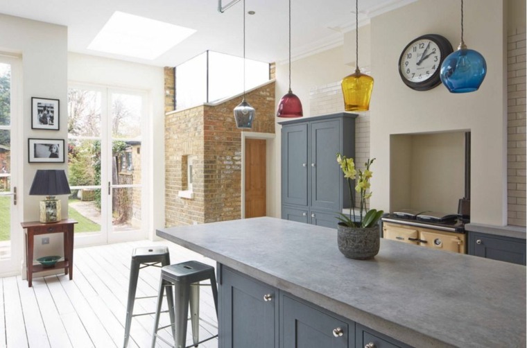 concrete waxed worktops kitchen deco contemporary