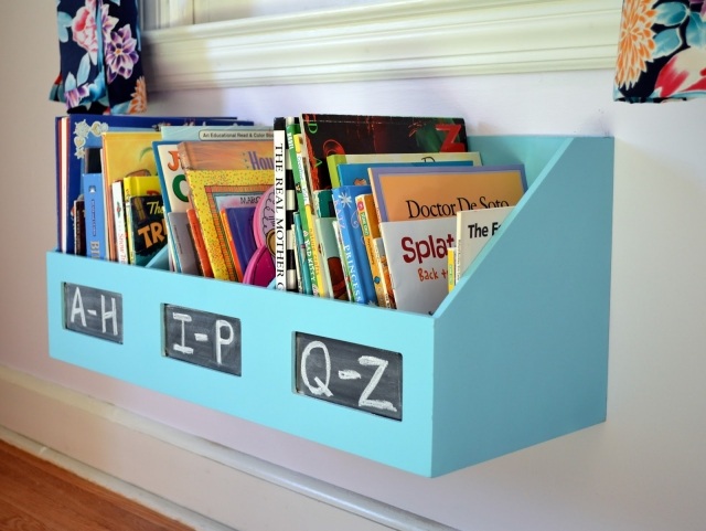 library-child idea original-DIY-material-wood-color-blue