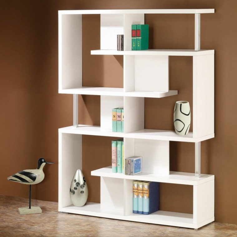 furniture corner bookcase white wood design deco idea practical storage