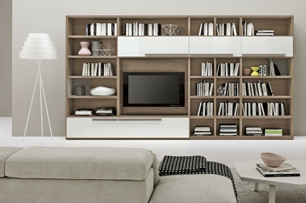 library living room modern wood