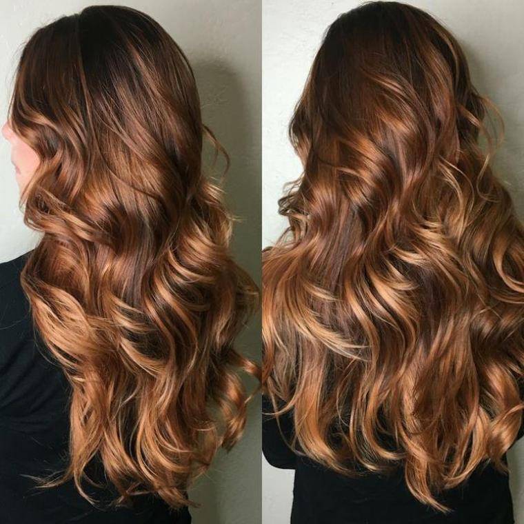 caramel sweep blond-hair-brown-wavy