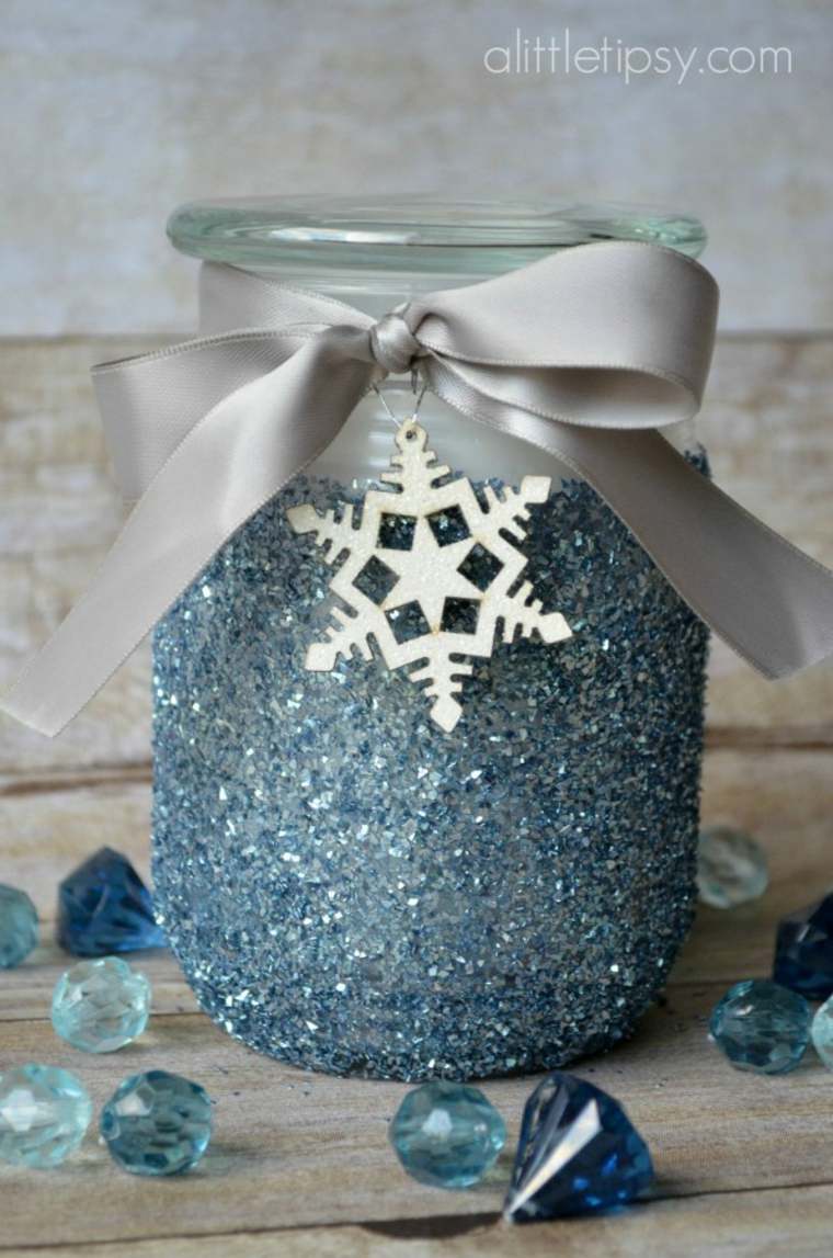 hiasan christmas diy ide reben kaca pot menghiasi glitter