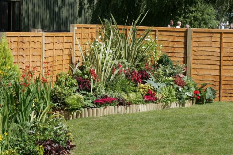 fence garden wood occultant idea deco flowers garden modern