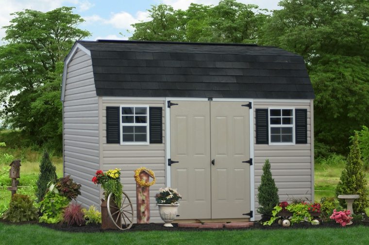 garden shed roof black design idea modern door wood storage flowers