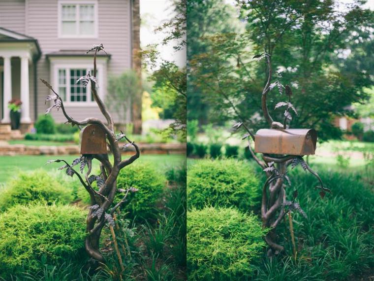 original mailbox design forged metal tree