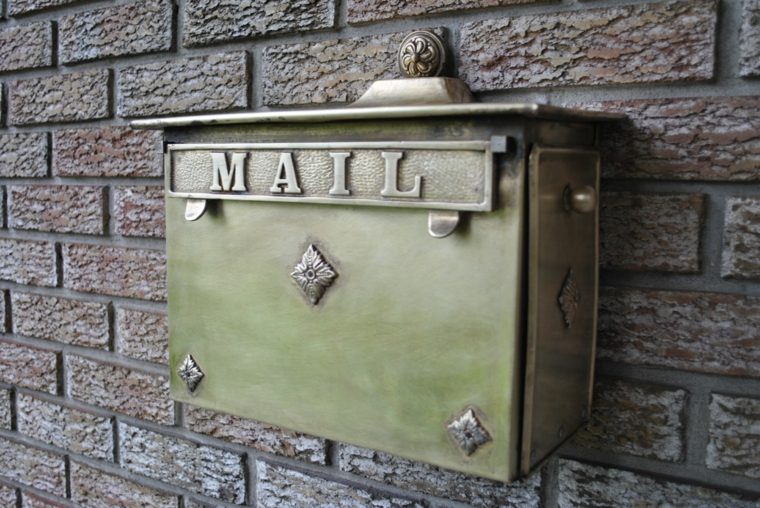 vintage brass mailbox