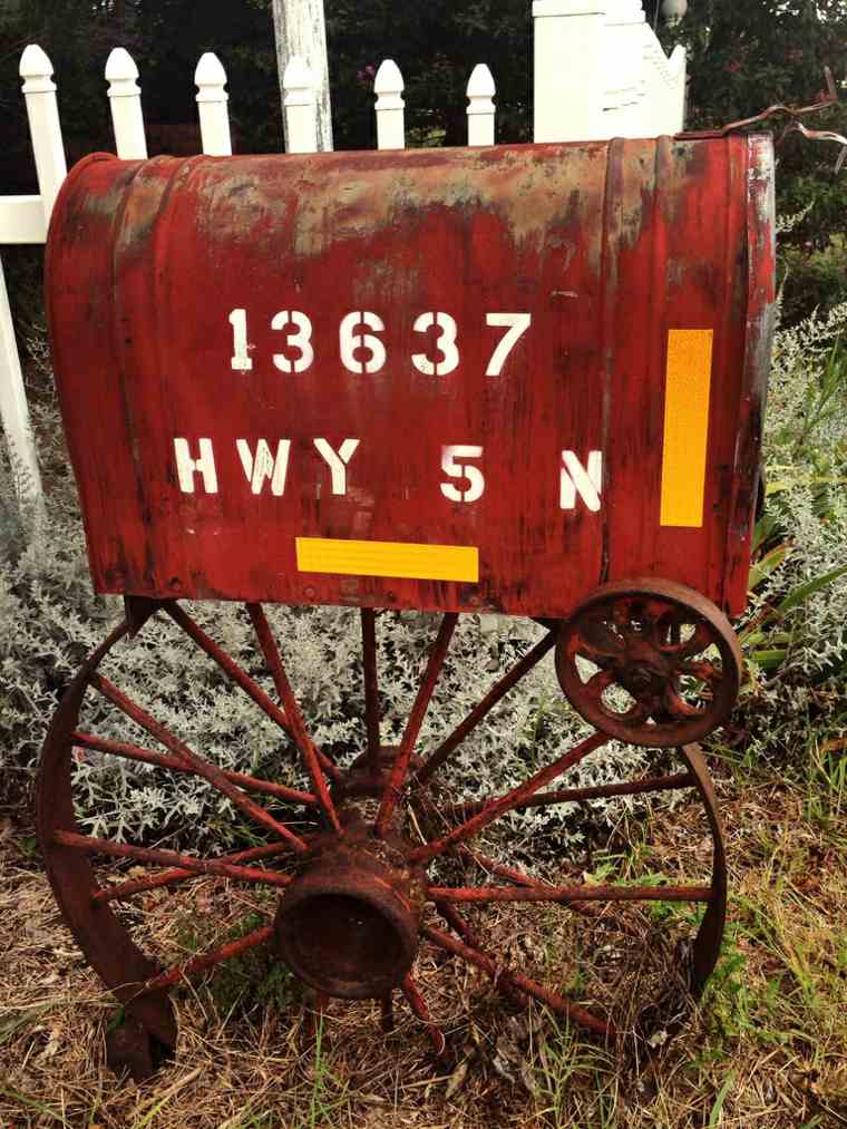rusty box on trolley wheel