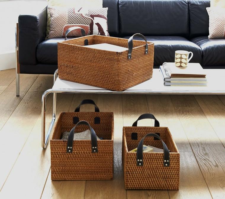 rattan boxes contemporary interior decoration