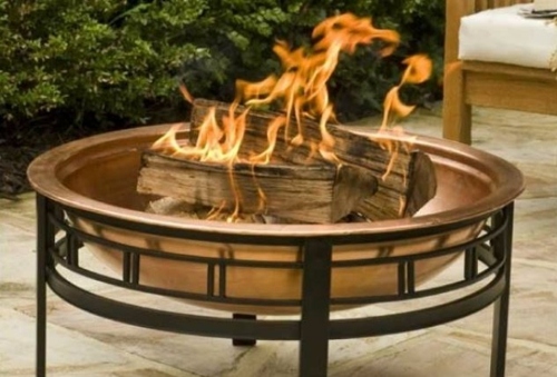 bowl bowl fire embers garden copper metal basin