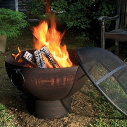 Fire bowl vanity-top-black-metal-lighter garden buche