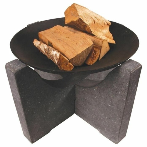 bowl-cabinet fire-wood-concrete block-beton-gray-cross-carrier Treteau