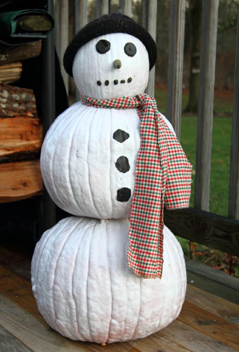 snowman pumpkin idea diy deco pumpkin christmas