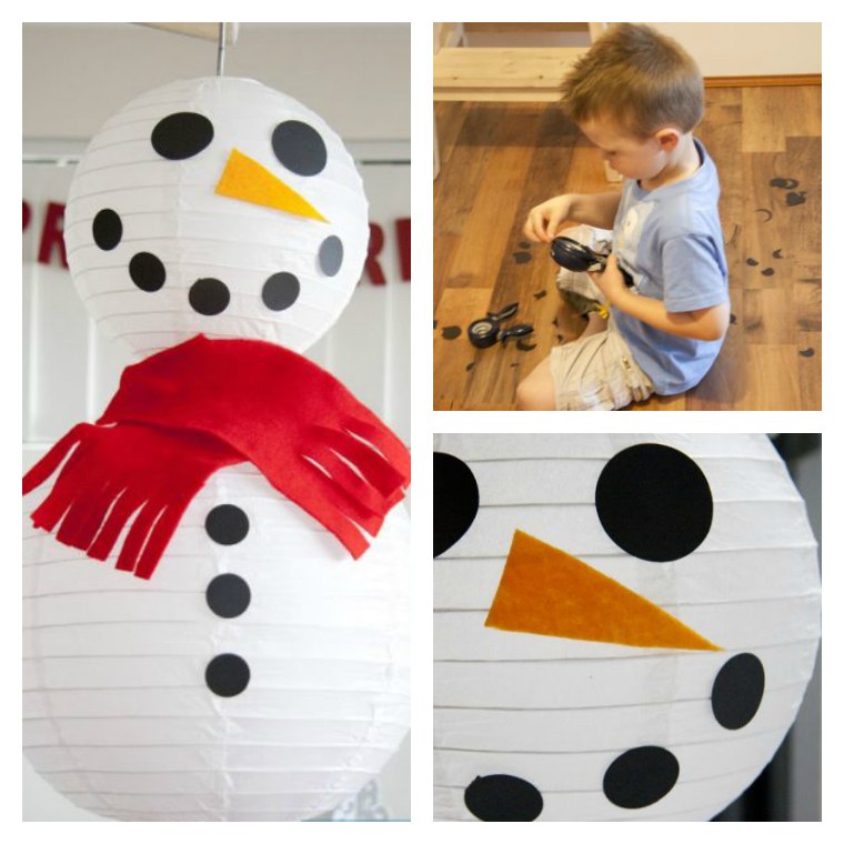 lav snowman deco jul papir