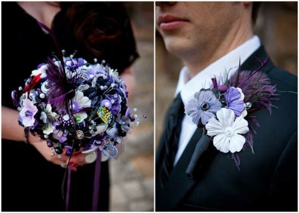 boquet mariee purple blue